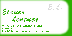 elemer lentner business card